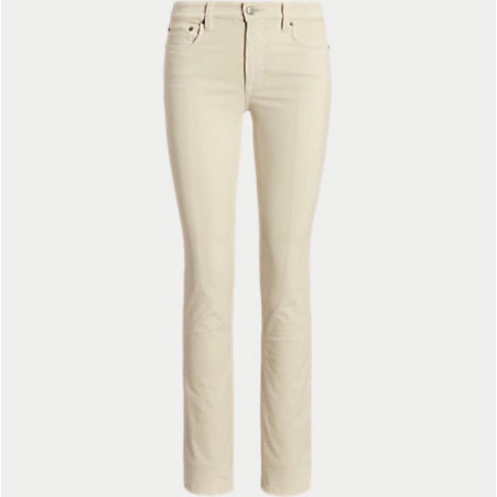 Ralph Lauren cream light weight stretch corduroy mid-way pant!
